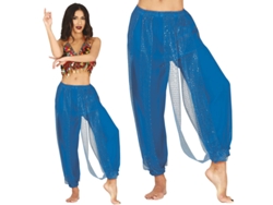Pantalones Danza del Vientre azul para mujer