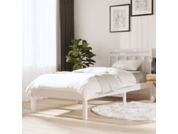 Estructura De Cama Madera Maciza De Pino Blanco 100x200 Cm