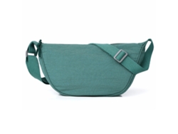 Bolsa grande para dumplings de tela lavada azul pavo real, plisada (sencilla y ligera), con cordón ajustable.