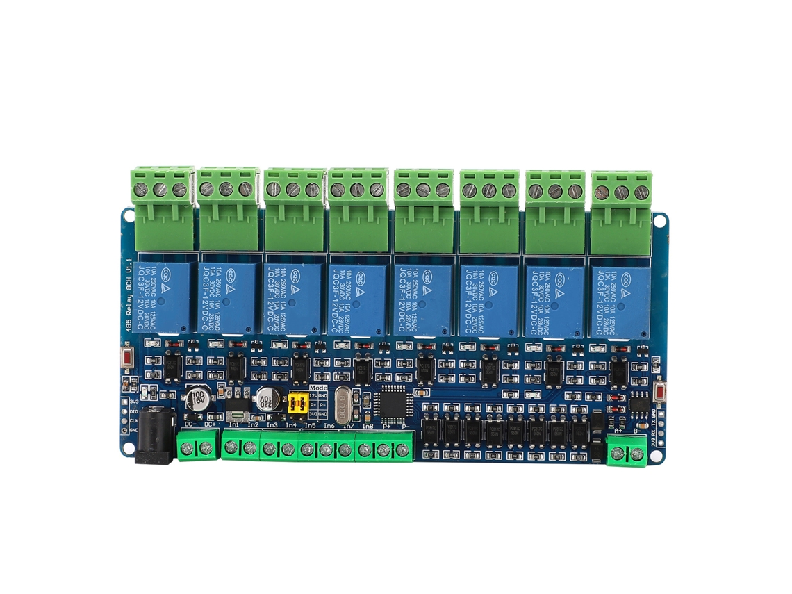 Módulo De Relés De 8 Canales Con Interfaz Rs485 Ttl, 8 Entradas Y Salidas, 12 V Cc, Para Hogares Inteligentes.