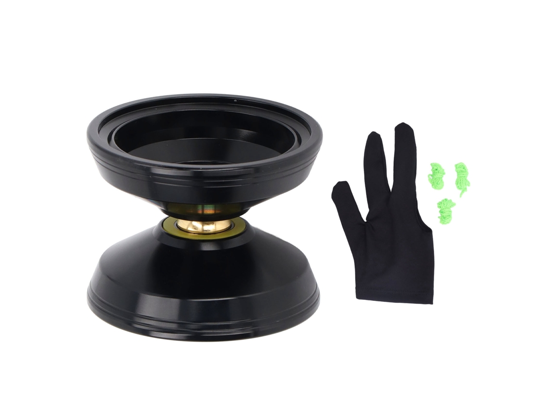 Ats-yoyo Profesional Inestable De Aleación De Aluminio Juguete Regalo De Cumpleaños Con Cuerda Guante Para Niños Negro