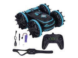 2026-coche Stunt Rc Anfibio Impermeable Con Sensor De Gestos 4wd 360° Rotación 2.4ghz Azul