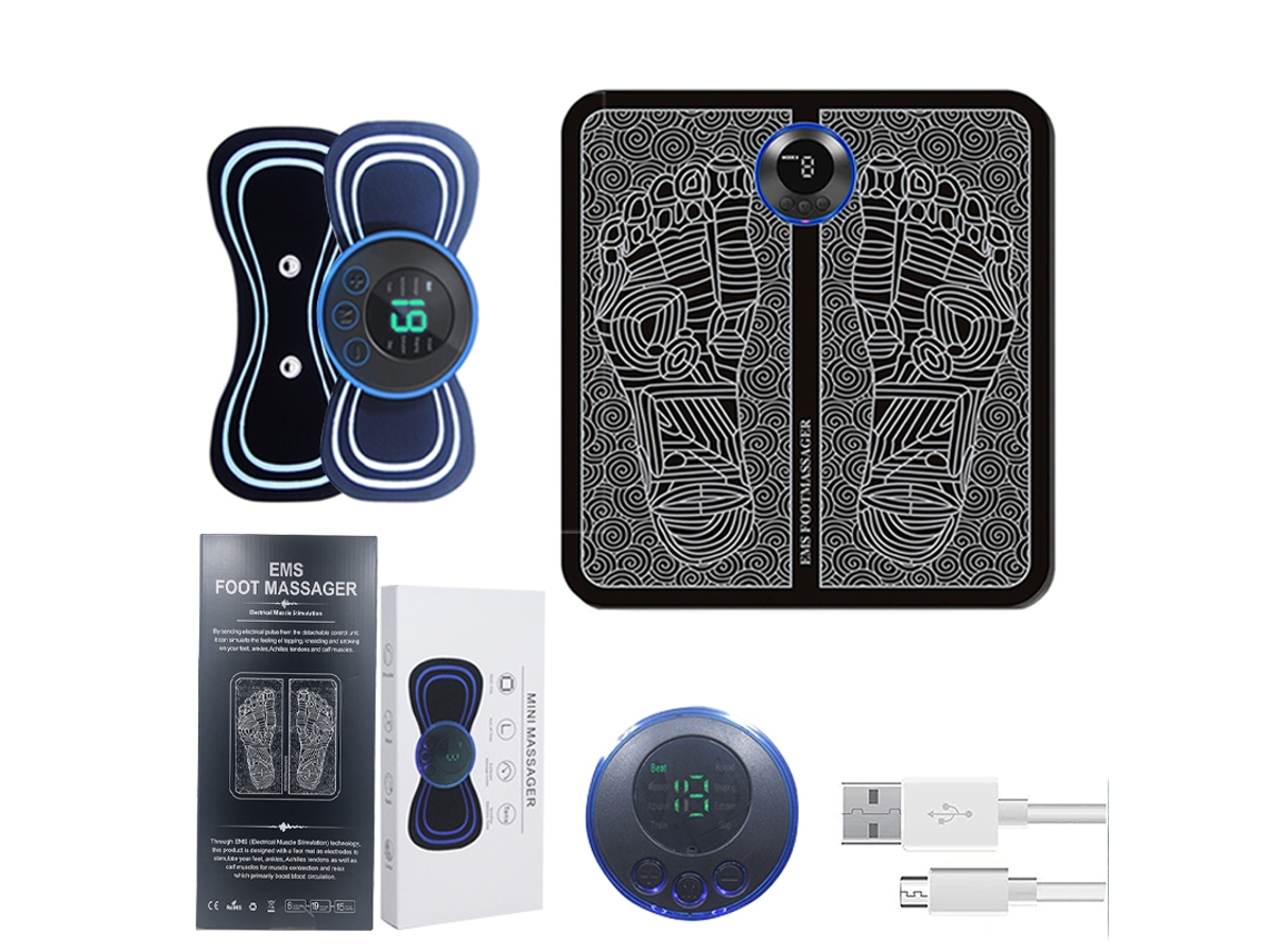 Set De Masaje Inteligente (2 En 1) Para Tobillos Y Cuello, Equipado Con Una Batería Recargable Por Usb