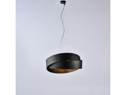 Lámpara colgante Astro de hierro lacado en negro con cable de acero regulable, 2 luces, 122 Ø46 Bl207 2 Nr Belight