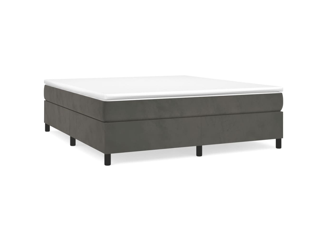 Maison Exclusive - Cama Box Spring Con Colchón Terciopelo Gris Oscuro 180x200 Cm