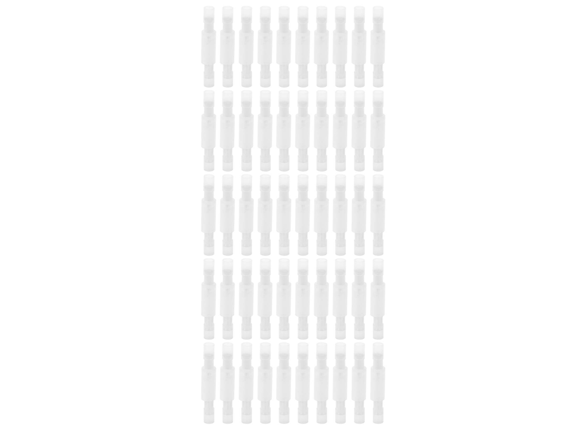 Kit De 50 Conectores De Nylon Para Cable Terminales Aislados Macho Hembra Crimp Frfny Mrfny Blanco 5.5156