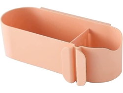 Soporte multifuncional rosa para secador de pelo para baño, colgador de pelo, estante para secador GOKOCO