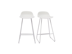 Bancos de bar brancos H65 cm lote de 2 Ella MILIBOO