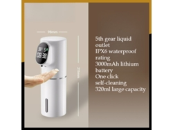 Dispensador de jabón automático MDUG con pantalla LED recargable y 5 configuraciones (blanco)