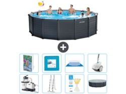 Intex Piscina Graphite Panel Redonda - 478x124 Cm - 9-peças S531