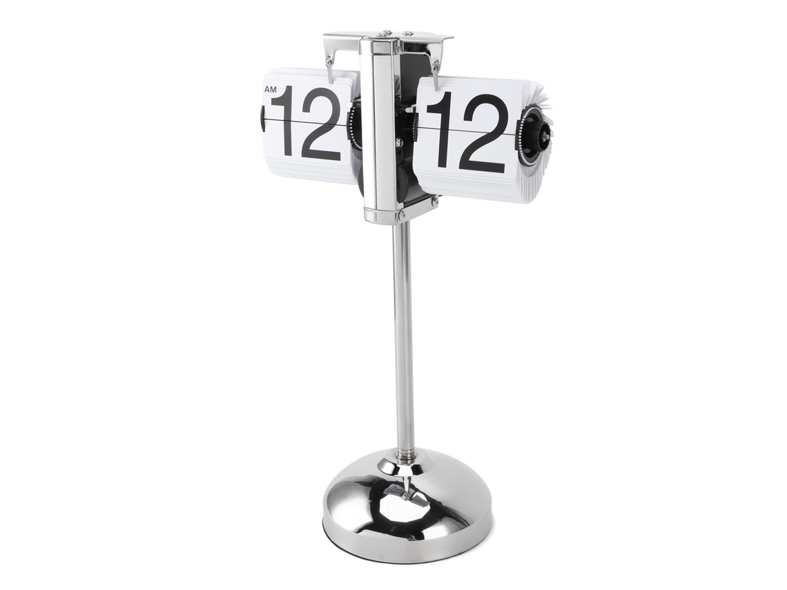 Reloj Mecánico Automático Giratorio Con Varilla Telescópica, Diseño Antiguo, Portátil, Acero Inoxidable, Blanco.