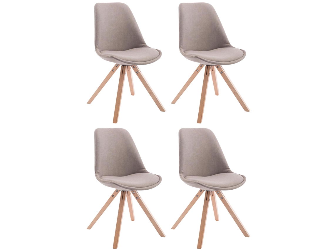 Juego de 4 sillas para invitados Toulouse Square tela gris/natura CLP