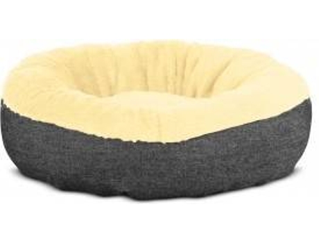 Cama Redonda para Perros y Gatos GAUTY Denim y pelo (Beige y Denim Negro - 57 cm)
