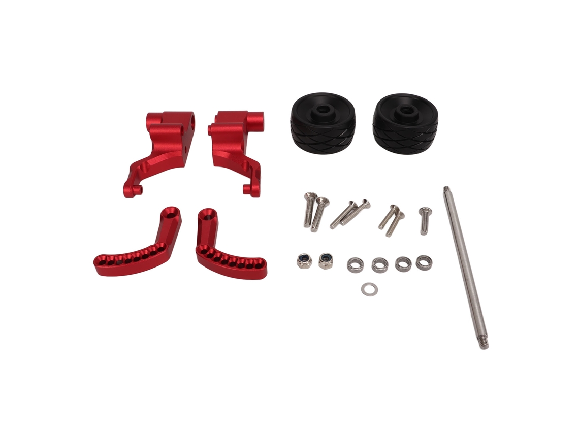 Elevador De Rueda Para Coche Rc Traxxas E Revo2.0, Aleación De Aluminio, Ángulo Ajustable, Con Dos Ruedas, Rojo.