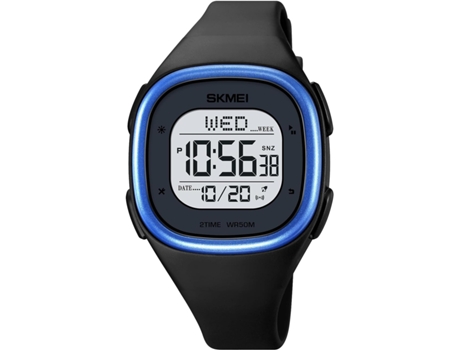 VEANXIN Reloj de pulsera cuadrado LED digital con fecha para mujer Reloj deportivo resistente al agua hasta 50 m-azul negro