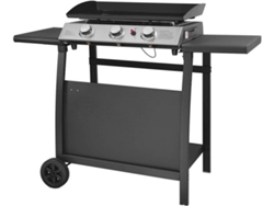 Barbacoa HAPPY GARDEN Séville de 3 quemadores, 7,5 kW y carro (Negro - Acero - 123 x 55 x 111 cm)