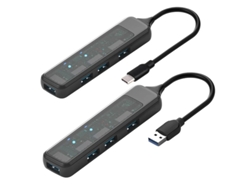 Concentrador USB-C a USB, 4 puertos, divisor USB-C portátil ultrafino con extensor de puerto USB 3.0 y 3 puertos USB 2.0 para computadora portátil con puerto C, Mac YIZHOOD