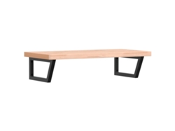 Estante de lavabo de pared de acero y VIDAXL madera maciza de haya