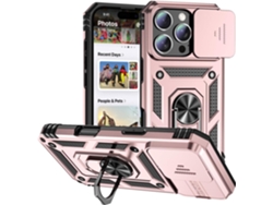Funda magnética AEUZWR compatible con iPhone 16 Pro Max con protector de cámara y soporte integrado en oro rosa