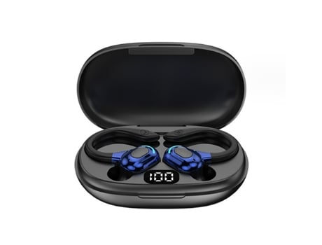 Auricular inalámbrico, auriculares deportivos Bluetooth 5.3, auricular Bluetooth con micrófono de graves profundos para iPhone/Android (azul) CHRON...