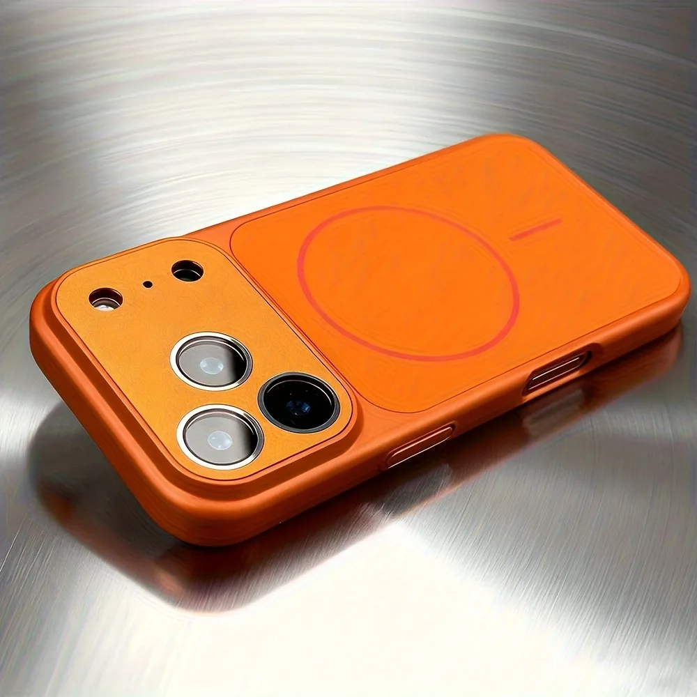 (iphone 15 Pro Max Naranja) Funda Magnética De Lujo Para Iphone Con Protección Para La Cámara.