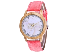 Reloj De Cuarzo Para Parejas Con Mapa Del Mundo En Aleación Y Correa De Lona (rosa)