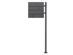Buzón de acero inoxidable para correos y periodicos base poste 120cm antracita