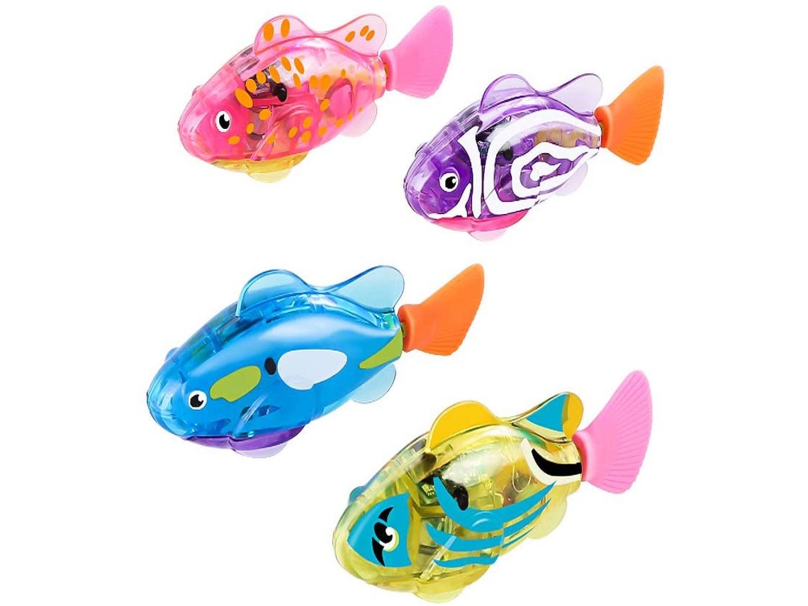 -4 Piezas Juguetes Pez Eléctrico Con Luz Led Juguetes De Baño Pez Robótico Para Mascotas Niños