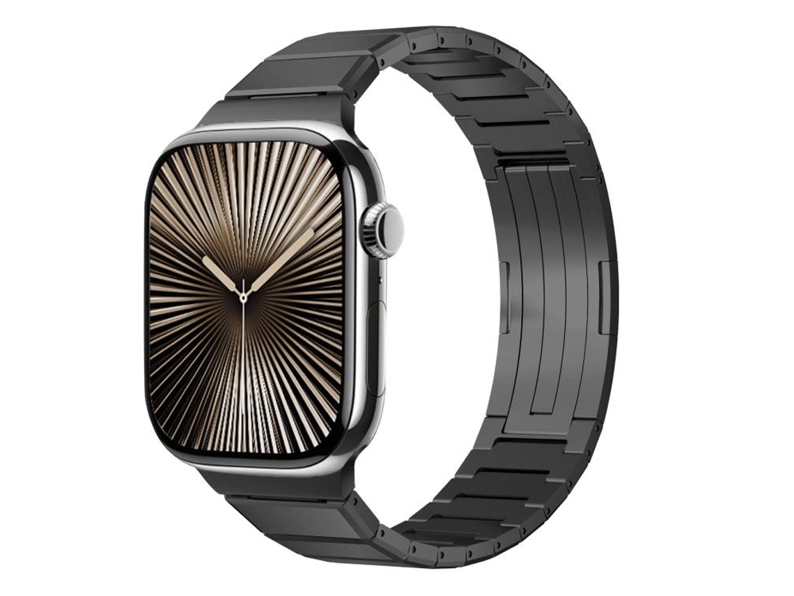 Correa XIAOMOYU de aleación de titanio para Apple Watch (46/49/45/44 mm) con cierre desplegable de un solo eslabón.