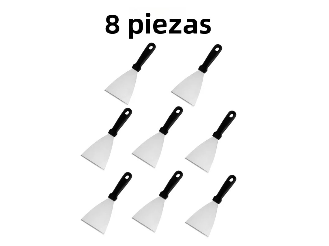 (tipo A, 8 Piezas) Parrilla Y Pala De Acero Inoxidable, Resistente Al Calor, Adecuada Para Hacer Hamburguesas Y Tortillas.
