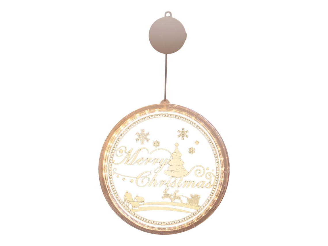 Ventosa Luces De Navidad Led Funciona Con Pilas Contento