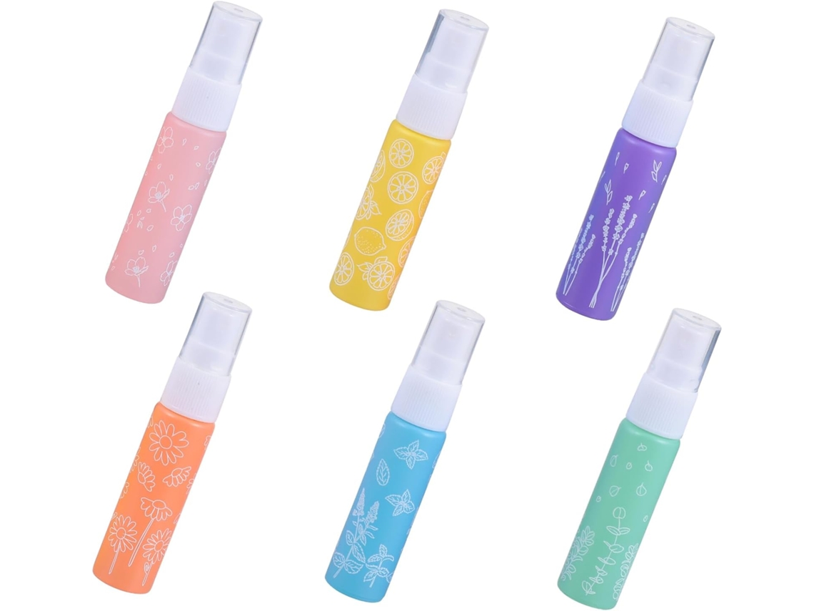 Conjunto De 6 Frascos De Vidro Grosso Com Spray Para Óleos Essenciais E Fragrâncias.