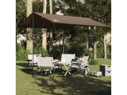 Lona de camping impermeable de 306x306 cm, color marrón.