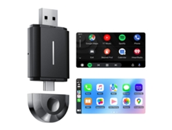 Adaptador SIURN CarPlay Inalámbrico 2 en 1 para Apple CarPlay y Android Auto, Wi-Fi de 8 GHz, Plug and Play