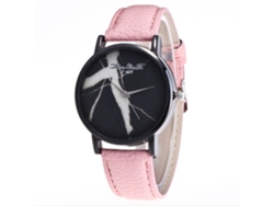 Reloj De Pulsera De Cuarzo Para Mujer Lvpai Con Escala De Diamantes De Imitación Y Brazalete Delgado De Aleación, Color Rosa.