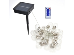 2026-luz De Cuerda Solar 6m 20led Con Control Remoto Para Jardín Exterior, Luz Cálida Decorativa Fiesta