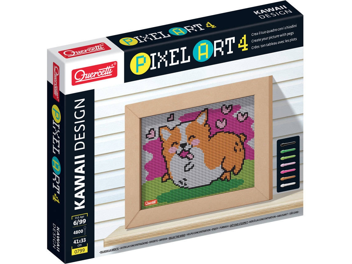 Juego Educativo QUERCETTI Pegs Pixel Art 4 Pastor Gales 4800 pz (Edad Mínima: 6 Años - 42 x 33,5 x 6 cm)