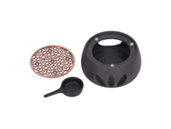 Base calefactora de cerámica Tetera con placa de hierro púrpura para té, café y leche.