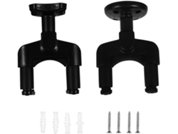 Juego De 2 Soportes De Pared Para Guitarras Eléctricas Y Acústicas En Plástico Negro, Desmontables Y Fáciles De Instalar.