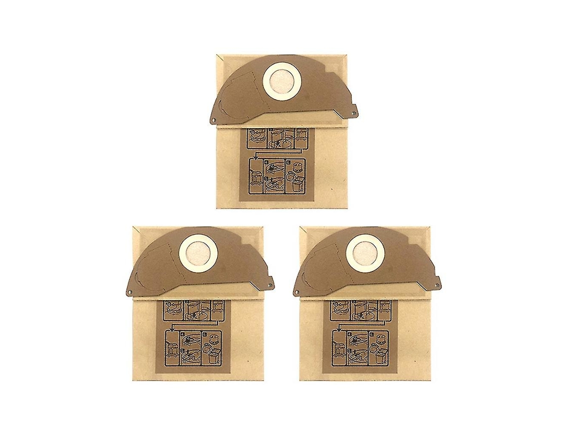 3 piezas compatibles con bolsas de papel con filtro de polvo Karcher WD2250 A2004 A2054 MV2