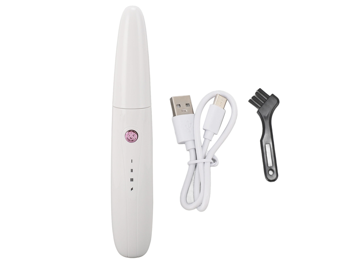 Rizador De Pestañas Eléctrico Caliente Recargable Usb-c De Larga Duración Para Maquillaje Envase En Inglés Blanco
