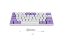 Teclado mecánico de 61 teclas con interruptores azules, tamaño compacto del 60%, cable USB, certificación CE, retroiluminación RGB.