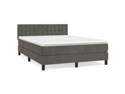 Maison Exclusive - Cama Box Spring Con Colchón Terciopelo Gris Oscuro 140x190 Cm