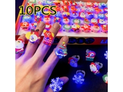 10 anillos luminosos de Halloween, pulseras brillantes de calabaza, fantasma, muñeco de nieve, regalo para niños, Navidad y fiesta Viewleaf