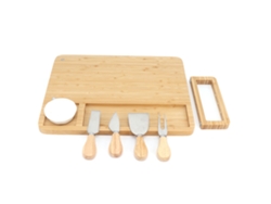 Tabla de cortar de bambú con cuchillo y cuenco, bandeja para servir en cocina o restaurante KOFIHETY