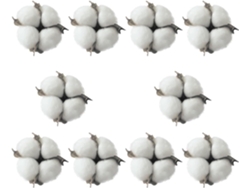 Juego de 10 adornos de algodón blanco, accesorios decorativos compactos para árbol de Navidad y fiestas - GOKOCO