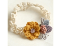 Diadema Princesa con Lazo y Flor Coquete Amarilla AVIZAR