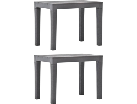 Conjunto 2 Banco de jardín VIDAXL Gris Plástico (60x38.5x45 cm)
