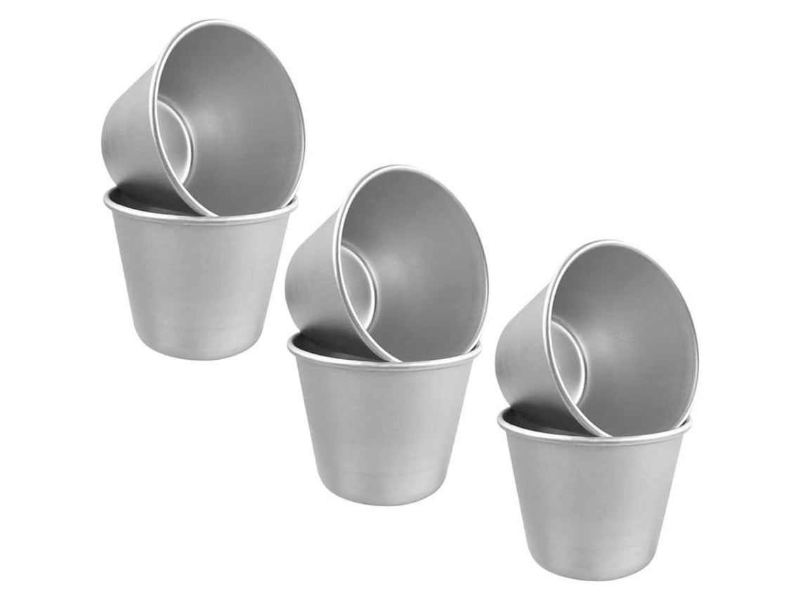 Molde para minipudín Rebe, juego de 6 piezas, antiadherente, aluminio anodizado, ideal para hornear postres individuales.