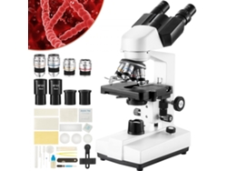 Microscopio compuesto binocular 40x 2500x con ajustes precisos e iluminación LED Tekmaquinas